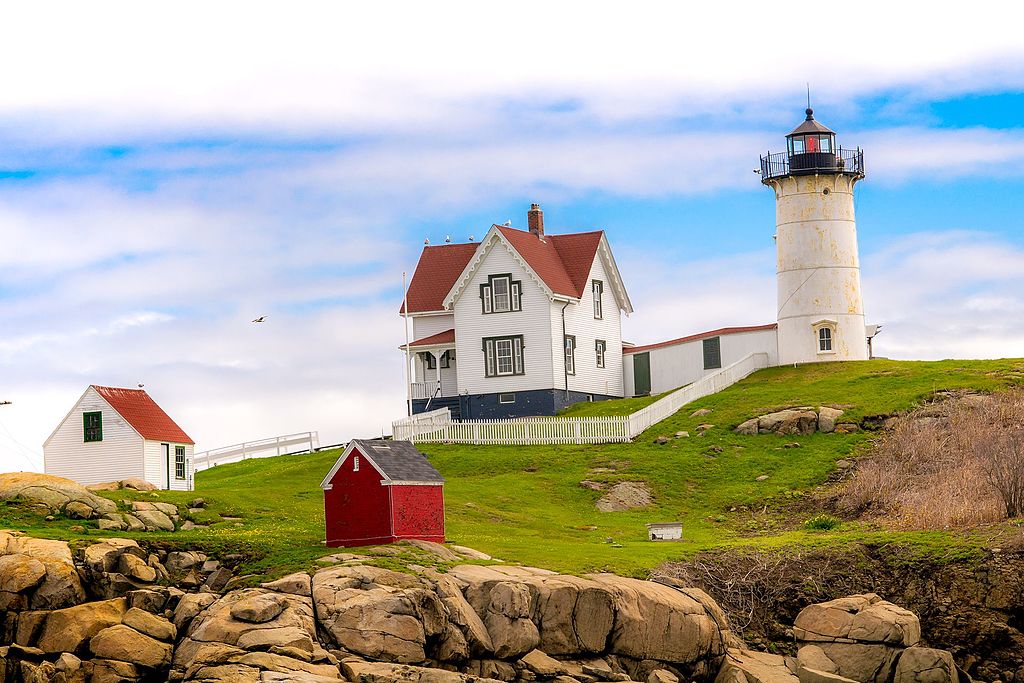 Cape Neddick ME Lighthouse Nubble Light near Tiny Toms Lebanon