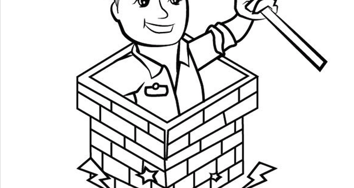 Tiny Tom the Chimney Sweep coloring book page